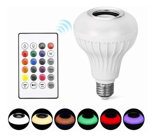 Foco Led Rgb Multicolor Con Bocina Bluetooth