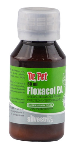 Dr Pet Floxacol Pa 50ml Antibacteriano Uso Veterinario 