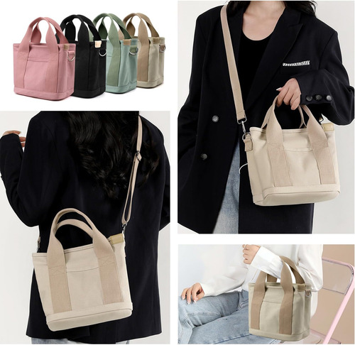Iwieiairi Bolso De Mano De Lona Para Mujer Con MĂșltiples Bol