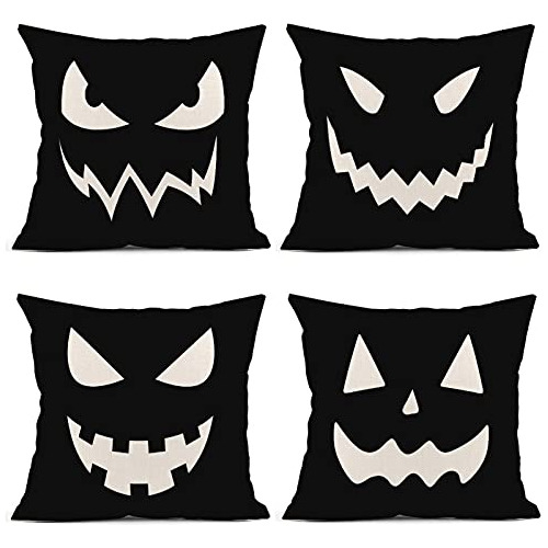 Fundas De Almohada De Halloween 18x18 Juego De 4, Funda...