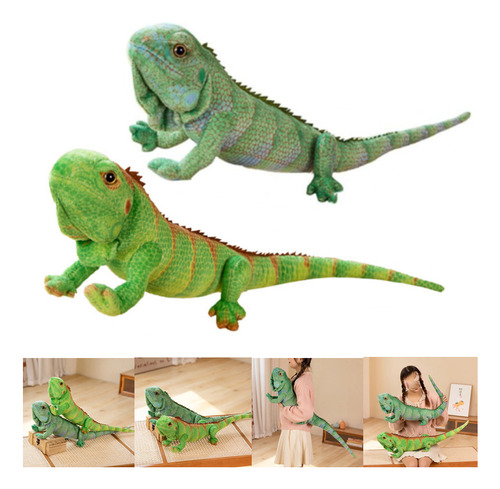 Peluche Grande Tipo Lagarto Reptil, 2 Piezas, Regalo Creativ