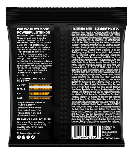 Encordado para guitarra Ernie Ball Cobalt 2722