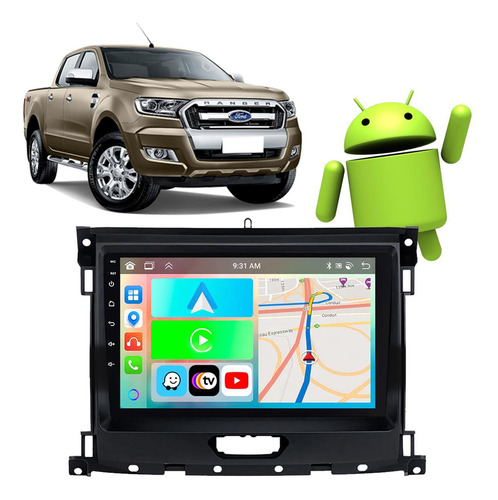 Kit Multimidia Android 9p Ranger 17 18 19-21 Carplay+ Canbus