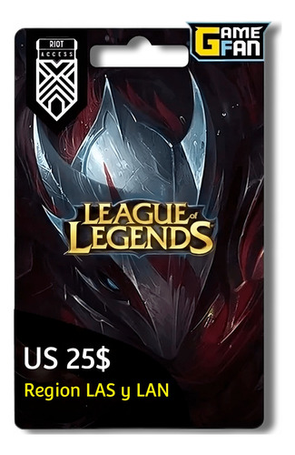 25 Usd Rp Gift Card Para League Of Legends