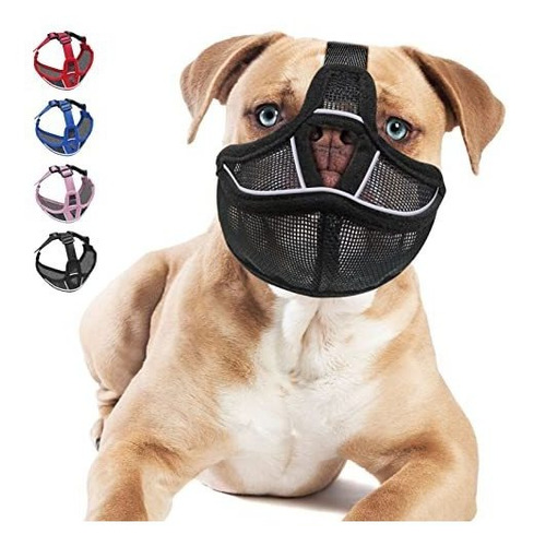 Imagen 9 de 11 de Bozal Para Perro De Hocico Corto Ajustable De Malla Xl Azul