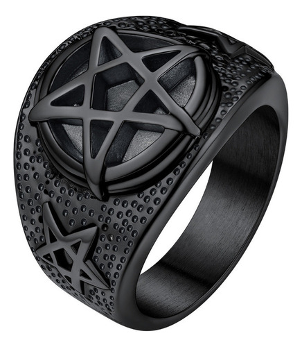 Hombres Pentagrama Anillos Lucifer Satanás Símbolo Signet An