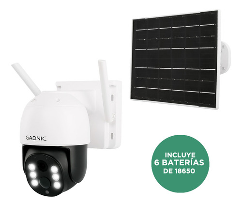 Camara Seguridad Gadnic Panel Solar 3mp Batería Recargable