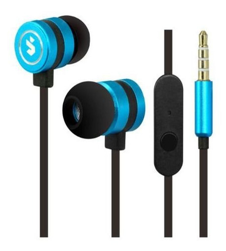 Fone De Ouvido Com Microfone Intra Auricular Ultragrave 96db Cor Azul