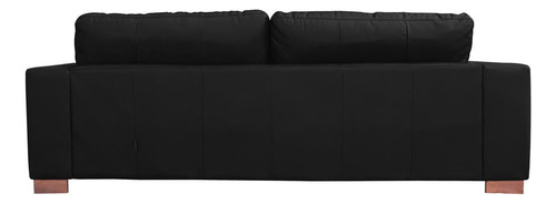 Sofá 3 Lugares Kenny 210 Cm Couro Preto - Gran Belo