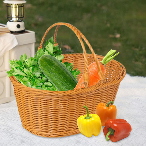 Cesta De Picnic Con Manijas De Canasta De 38 X 30 X 18 Cm