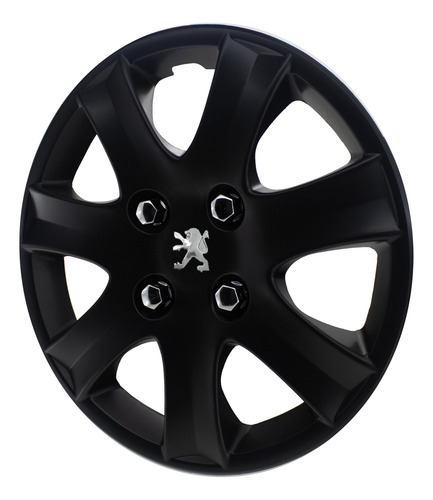 Juego Tasas Rueda Peugeot 207 Y 206 14 PuLG Con Logo Gris