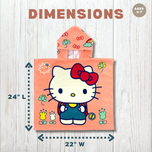 Poncho De Toalla Hello Kitty Para Niños Playa Piscina 61 X 5
