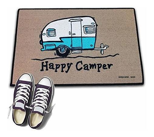 Felpudo De Bienvenida De Algodon Alto - Happy Camper Con Re