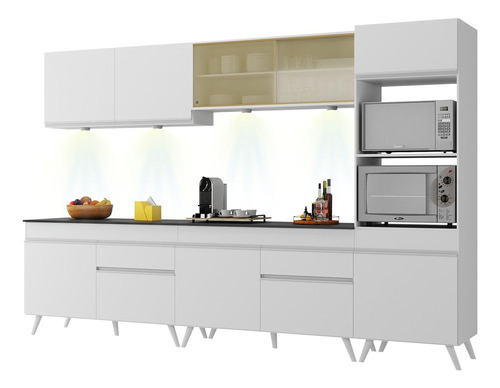 Armário Cozinha Compacta 302cm Veneza Up Multimóveis V2014 Cor Branco