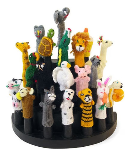 Titere De Dedos Tejido De Alpaca Artesanal Andino Pack X10