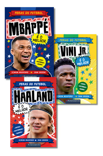 Kit Feras Do Futebol: Mbappé + Vini Jr + Haaland, De Simom Mugford. Editorial Fundamento, Capa Mole Em Português
