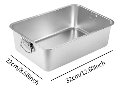 Caja De Arena Abierta De Acero Inoxidable Con Asas, Inodoro