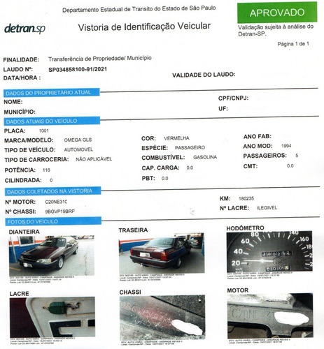 Imagem 14 de 15 de Omega 1994 Gls Motor 2.0 Ar Rodas Liga Direção Trio Raridade