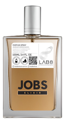 Perfume Lab 8 Jobs Elixir 100ml (masculino) Amadeirado Âmbar Especiado