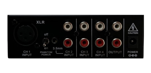 Imagen 3 de 3 de Mixer N-audio Mx500 4 Canales Stereo Rca 1 Xlr Phantom