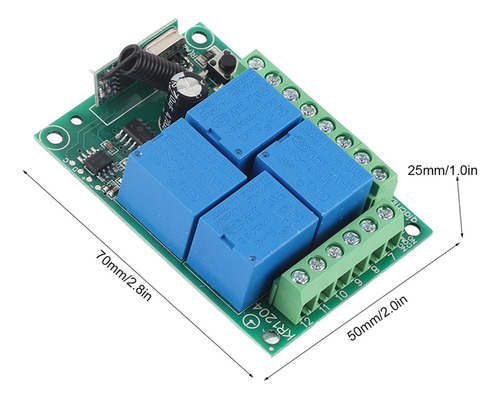 . Interruptor Relé Inalámbrico 12v 4-ch 433mhz Control