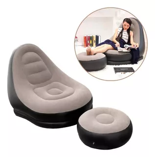 Sillon Inflable Puff Reclinable Comodo Portatil Posapies