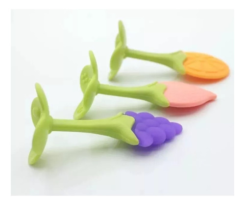 Mordedor De Silicona Rasca Encía Primeros Dientes Bebé Color Naranja