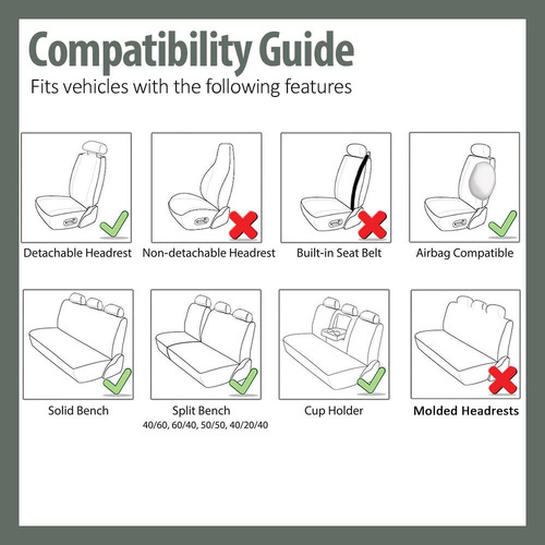 Fundas De Asiento Automotriz De Tres Filas De Color Caqui Cl