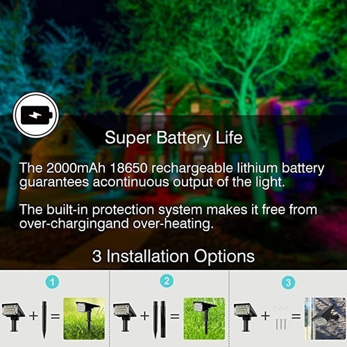 2 Luces Solares Para Jardín Al Aire Libre, Cambio De Color R