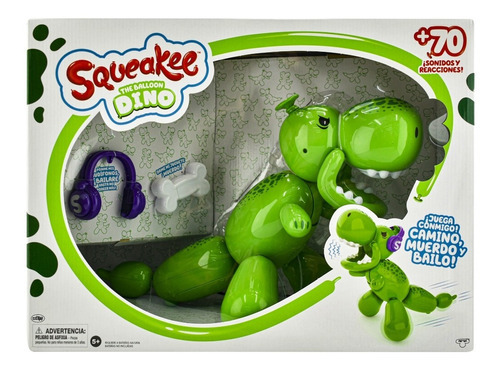 Squeakee Dinosaurio De Globo Interactivo Moose Color Verde