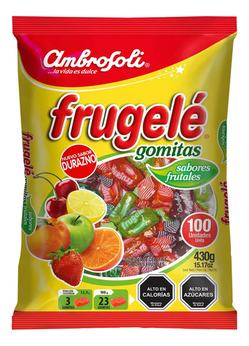 Gomitas Frugele Sabores Frutales Surtidos De 100 Unidades