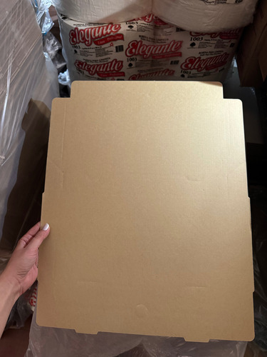 Cajas Cartón Microcorrugado Media Pizza 32x17.5x4.5cm 200 U Marrón Claro