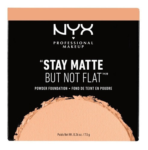 Base de maquiagem em pó NYX Professional Stay Matte But Not Flat Powder Makeup Base Permaneça fosca, mas não plana, tom bege suave - 7,5 g