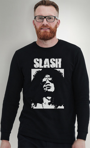 Polera Ml Slash Face Stencil Con Logo N Rock Abominatron