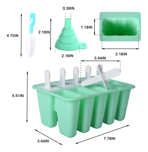 Moldes Para Paletas 6 Moldes De Silicona De Fácil Liberaci