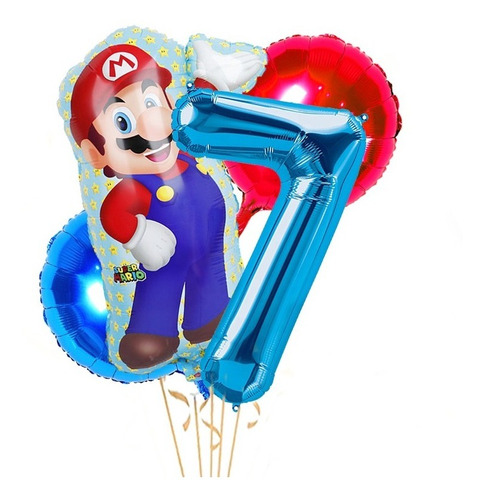 Globos De Mario Bross Y Números 