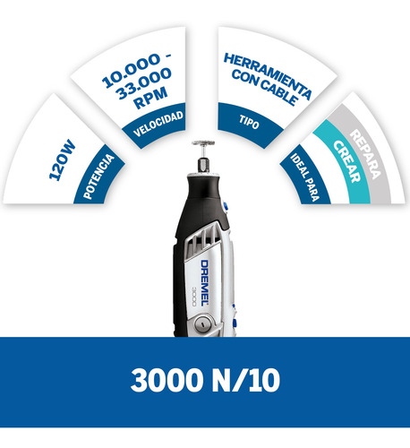 Minitorno Dremel 130w Serie 3000 10 Accesorios Mini Torno