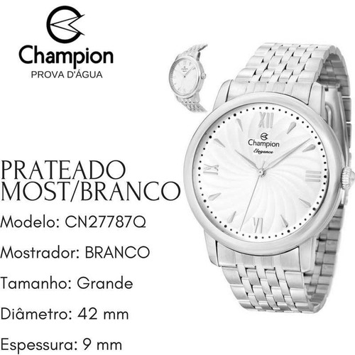 Relógio Champion Masculino Feminino Cn27787q
