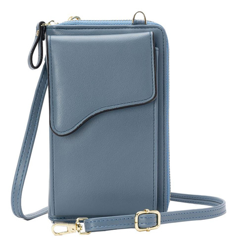 Bolso Bandolera De Cuero Pu Para Mujer, Mini Bandolera, Azul