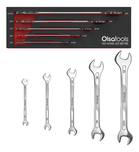 Olsa Tools Juego De Llaves De Perfil Delgado Sae De 5 Piezas