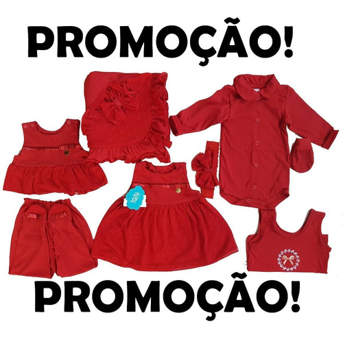 Saída Maternidade Menina Vermelho Enxoval Bebê P/ Princesa