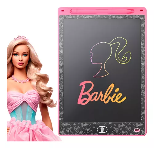 Tela para pintura de 15x20 cm, Barbie com глиттером e pedrinhas, em плёнке