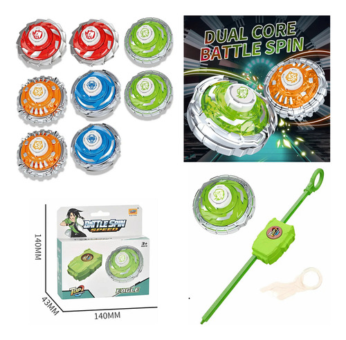 Pack 8 Trompo Batalla Lanzador Niños Diversion Torneo Juego Surtido