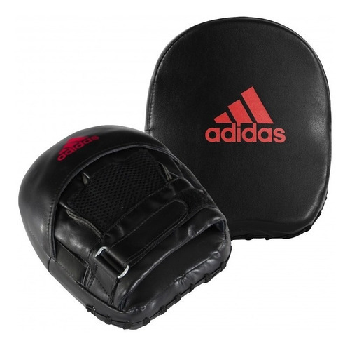 Mini Guantes Foco Boxeo adidas Curvos Focos Manopla Color Negro Con Rojo