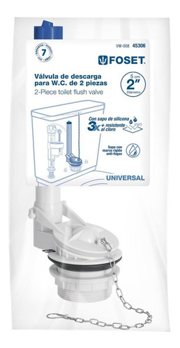Válvula Descarga 2'' P/sanitario Cadena Inox Foset 45306