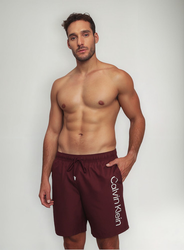 Traje De Baño Core Solids Burdeo Calvin Klein