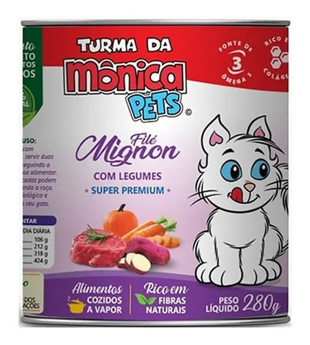 Ração Úmida Gato Turma Da Mônica Filé Mignon Lata 280g