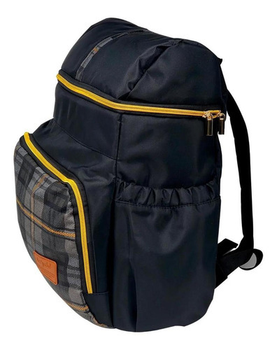 Bolsa térmica de fraldas Le Petit com trocador de cor: design de tecido preto LP18MB02SQD