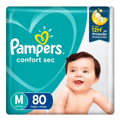 Fralda Pampers Confort Sec M - 80 Unidades