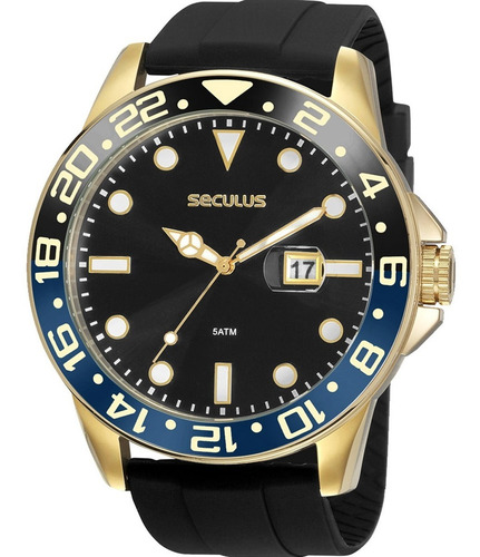 Relógio Masculino Seculus 2 Anos De Garantia 20902gpsvdu1
